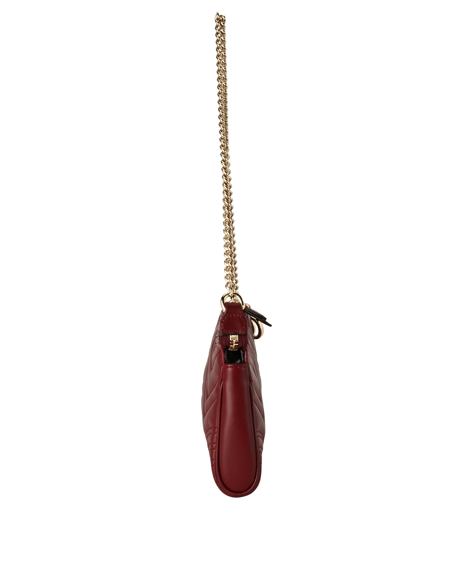 Marmont Small Shoulder, &pound;595, Handbags, Red, Leather, Bottom view